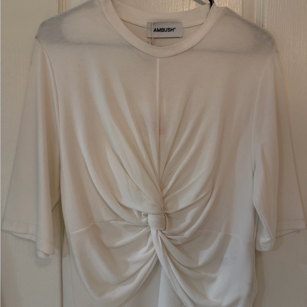 Women’s Ambush Saks 5th Avenue white twist front shirt - NWT